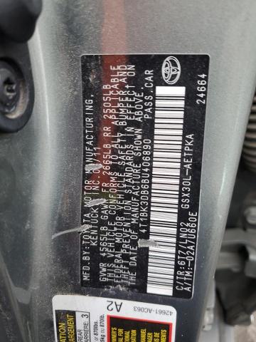 4T1BK3DB6BU406890 - 2011 TOYOTA AVALON BASE Зеленый фото 12