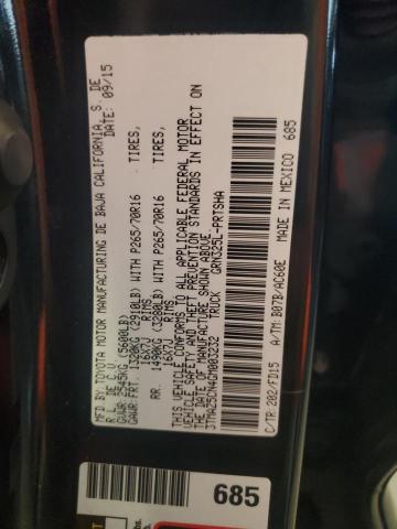 3TMAZ5CN4GM003232 - 2016 TOYOTA TACOMA DOUBLE CAB BLACK photo 12