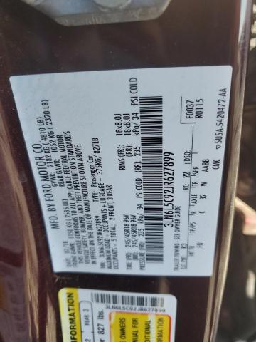 3LN6L5C92JR627899 - 2018 LINCOLN MKZ SELECT Бордовый фото 12