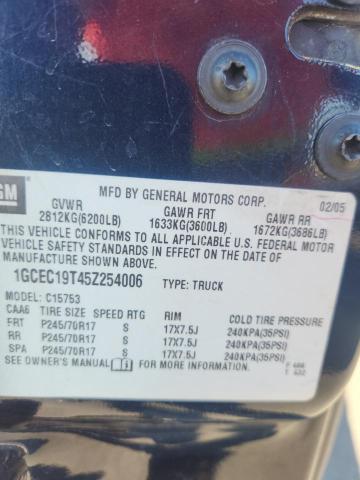 1GCEC19T45Z254006 - 2005 CHEVROLET SILVERADO C1500 Niebieski zdjęcie 12
