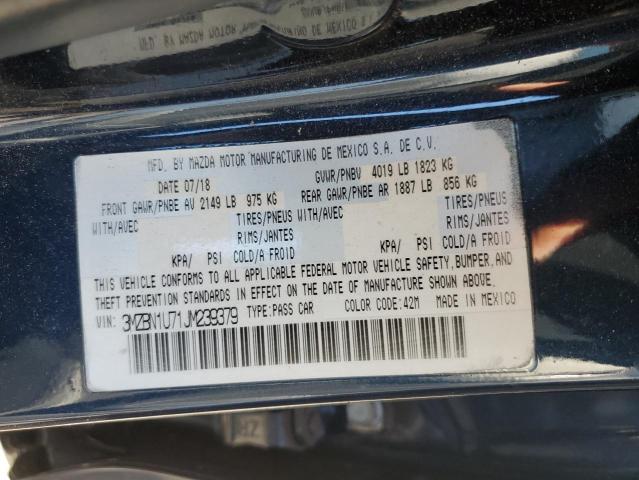 3MZBN1U71JM239379 - 2018 MAZDA 3 SPORT Czarny zdjęcie 12