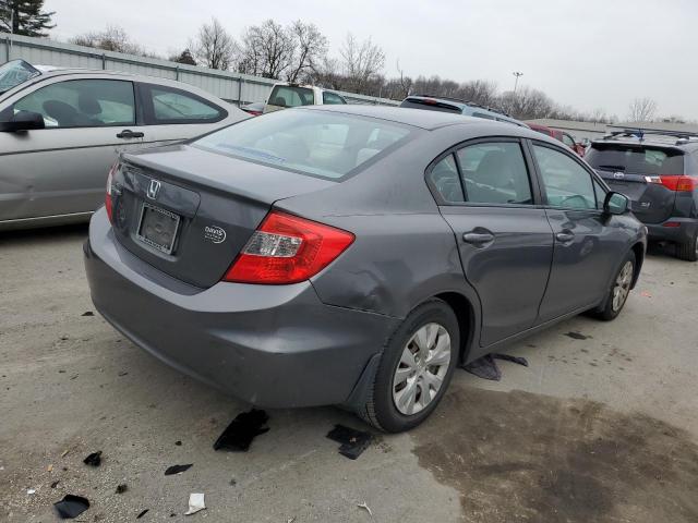 19XFB2F5XCE316911 - 2012 HONDA CIVIC LX GRAY photo 3