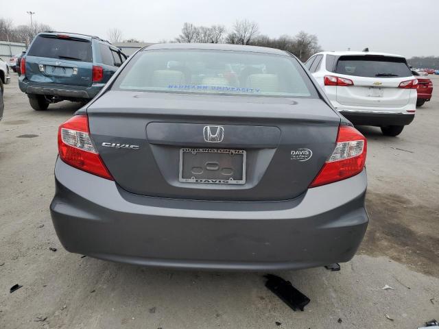 19XFB2F5XCE316911 - 2012 HONDA CIVIC LX GRAY photo 6