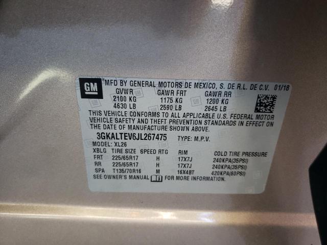 3GKALTEV6JL267475 - 2018 GMC TERRAIN SLE 棕色 照片 13