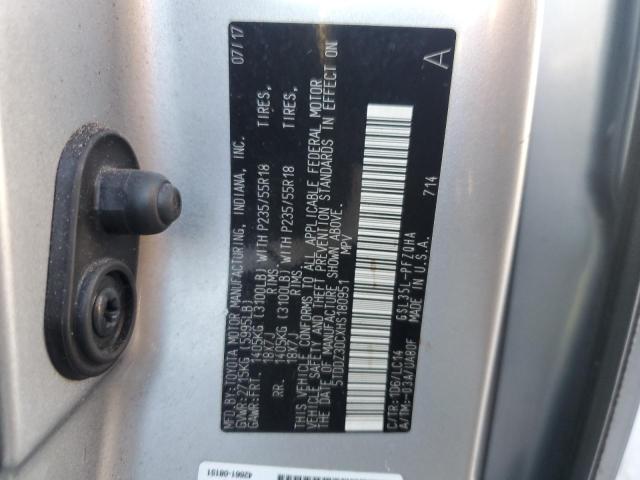 5TDDZ3DCXHS180951 - 2017 TOYOTA SIENNA XLE 银色 照片 13