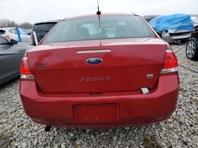 1FAHP3FN5BW164482 - 2011 FORD FOCUS SE RED photo 6