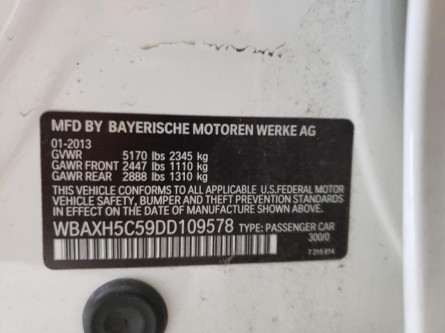 WBAXH5C59DD109578 - 2013 BMW 528 XI WHITE photo 12