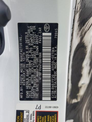 4T1BF1FK4FU901066 - 2015 TOYOTA CAMRY LE თეთრი ფოტო 12