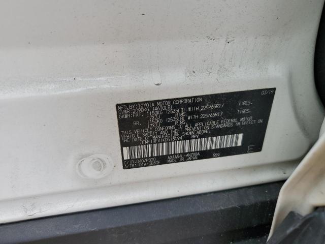 JTMF1RFV1KD518094 - 2019 TOYOTA RAV4 LE Weiß Foto 12