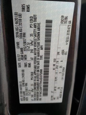 1FMCU0F77HUD37268 - 2017 FORD ESCAPE S 灰色 照片 13