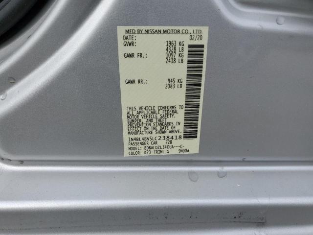 1N4BL4BV5LC238418 - 2020 NISSAN ALTIMA S SILVER photo 12