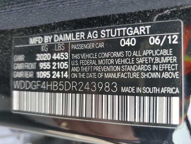 WDDGF4HB5DR243983 - 2013 MERCEDES-BENZ C 250 BLACK photo 12