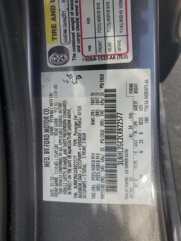 3LNHL2GC2CR822577 - 2012 LINCOLN MKZ GRAY photo 12