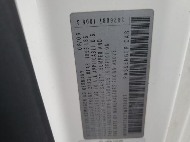 WVWAR71K37W070487 - 2007 VOLKSWAGEN RABBIT WHITE photo 12
