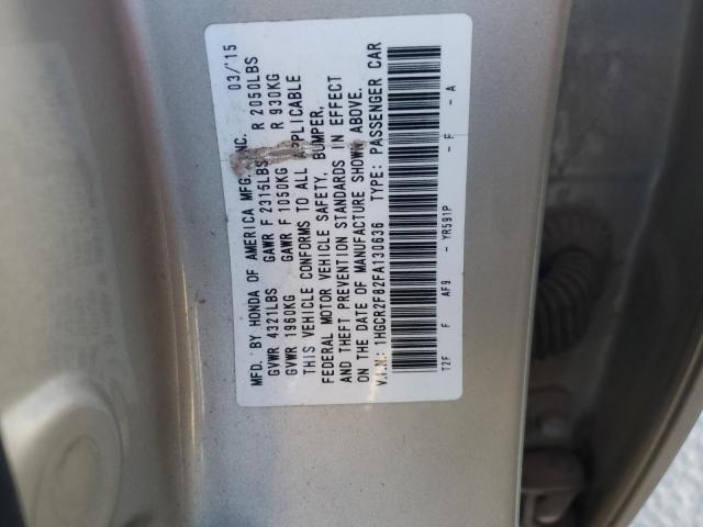 1HGCR2F82FA130636 - 2015 HONDA ACCORD EXL TAN photo 12