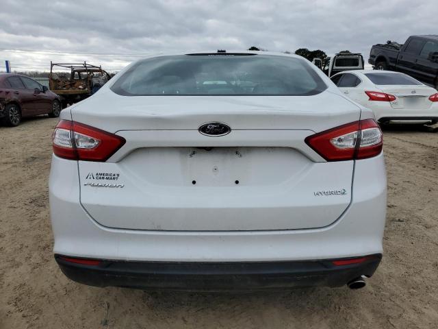 3FA6P0UU2GR292690 - 2016 FORD FUSION S HYBRID WHITE photo 6