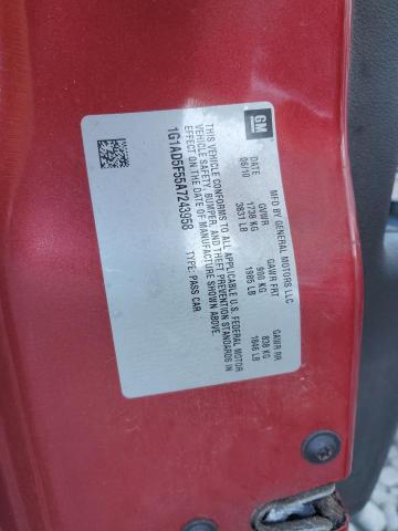 1G1AD5F55A7243958 - 2010 CHEVROLET COBALT 1LT RED photo 12