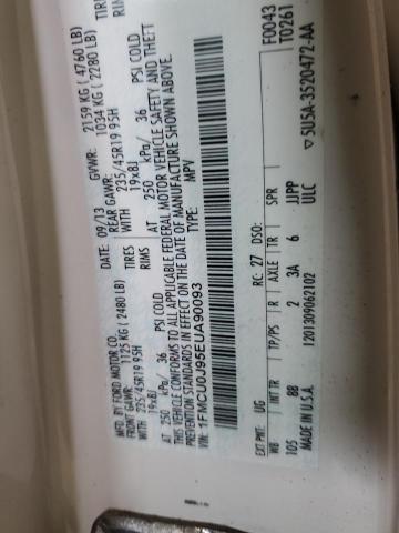 1FMCU0J95EUA90093 - 2014 FORD ESCAPE TITANIUM 白色 照片 13