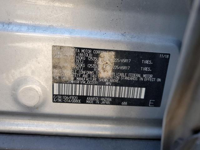 JTMH1RFV9KJ002091 - 2019 TOYOTA RAV4 LE ვერცხლისფერი ფოტო 13