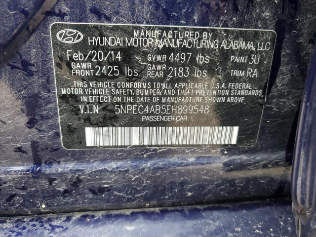 5NPEC4AB5EH899548 - 2014 HYUNDAI SONATA SE BLUE photo 13