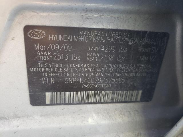 5NPEU46C79H575585 - 2009 HYUNDAI SONATA SE GOLD photo 12