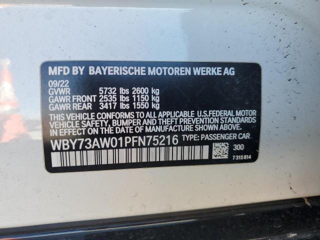 WBY73AW01PFN75216 - 2023 BMW I4 EDRIVE 40 WHITE photo 12