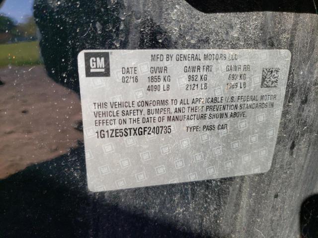 1G1ZE5STXGF240735 - 2016 CHEVROLET MALIBU LT BLACK photo 12