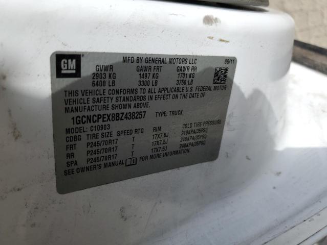 1GCNCPEX8BZ438257 - 2011 CHEVROLET SILVERADO C1500 WHITE photo 12