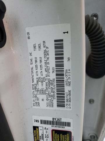 5TFRY5F13LX271546 - 2020 TOYOTA TUNDRA DOUBLE CAB SR/SR5 WHITE photo 12
