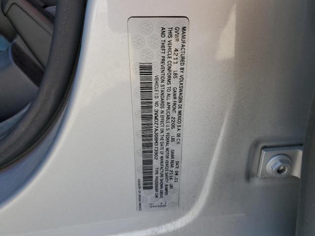 3VWDZ7AJ0BM373902 - 2011 VOLKSWAGEN JETTA SE 银色 照片 13