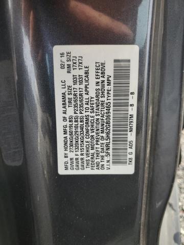 5FNRL5H62GB069465 - 2016 HONDA ODYSSEY EXL CHARCOAL photo 13