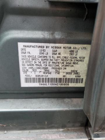 1N4AL11D04C185809 - 2004 NISSAN ALTIMA BASE Yaşıl foto 12