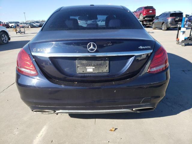 55SWF4KB9FU012834 - 2015 MERCEDES-BENZ C 300 4MATIC BLUE photo 6