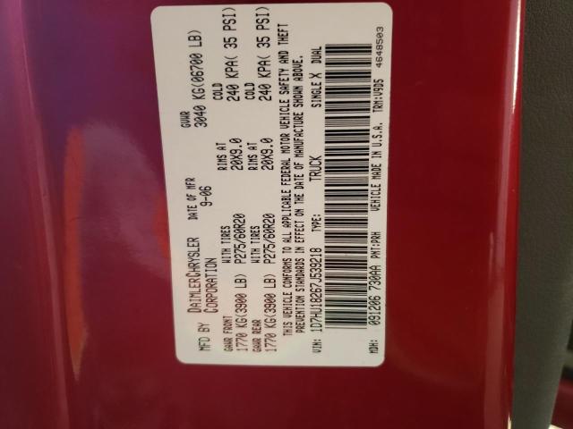 1D7HU18267J539218 - 2007 DODGE RAM 1500 ST RED photo 12