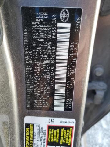 4T1C11AK5LU970760 - 2020 TOYOTA CAMRY LE GRAY photo 12