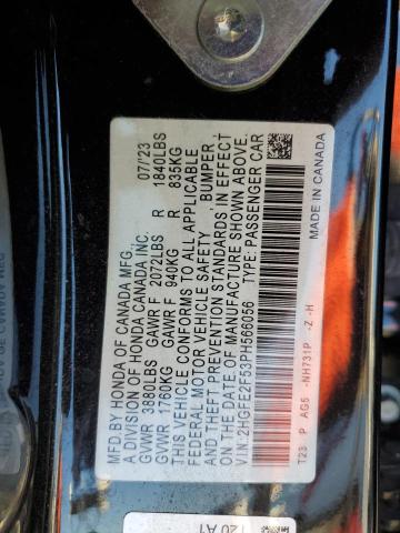2HGFE2F53PH566056 - 2023 HONDA CIVIC SPORT Черный фото 12