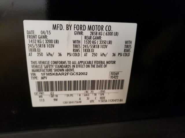 1FM5K8AR2FGC52002 - 2015 FORD EXPLORER POLICE INTERCEPTOR Schwarz Foto 12