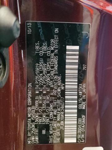 JTJBK1BA9E2460717 - 2014 LEXUS RX 350 BASE MAROON photo 13