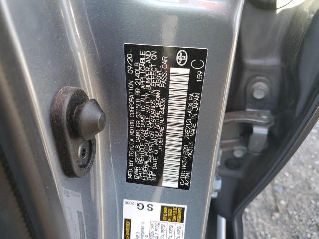 JTDEPMAE1MJ144336 - 2021 TOYOTA COROLLA LE ლურჯი ფოტო 12