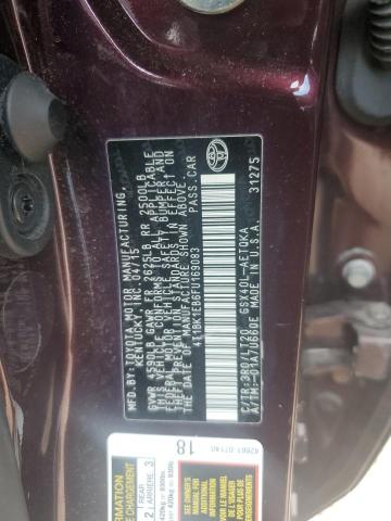 4T1BK1EB6FU169083 - 2015 TOYOTA AVALON XLE MAROON photo 12
