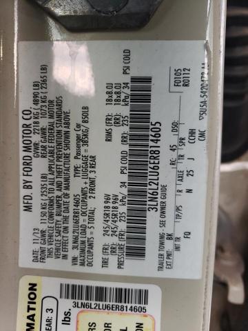 3LN6L2LU6ER814605 - 2014 LINCOLN MKZ HYBRID BEIGE photo 13