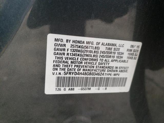 5FRYD4H48GB034624 - 2016 ACURA MDX TECHNOLOGY رمادي صورة 13