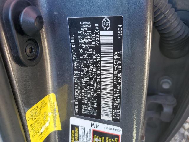 4T1BF3EK2BU726145 - 2011 TOYOTA CAMRY BASE GRAY photo 12