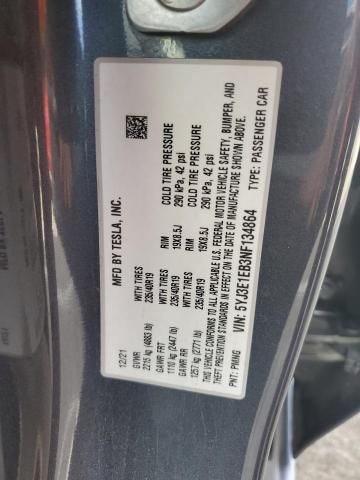 5YJ3E1EB3NF134864 - 2022 TESLA MODEL 3 Сұр фото 12