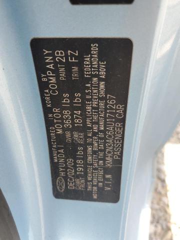KMHCN3AC6AU171267 - 2010 HYUNDAI ACCENT SE BLUE photo 12