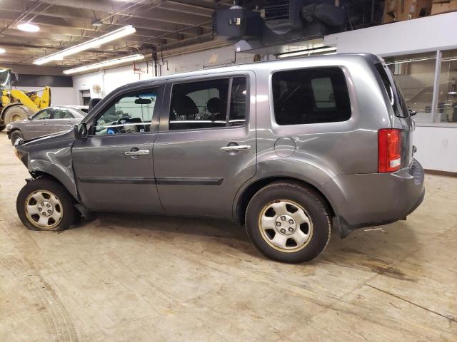 5FNYF3H25DB028683 - 2013 HONDA PILOT LX GRAY photo 2