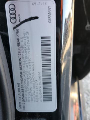 WAUJGAFC4DN049974 - 2013 AUDI A6 PRESTIGE შავი ფოტო 12