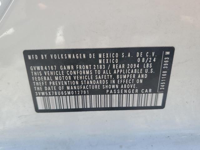 3VW5X7BU6SM012791 - 2025 VOLKSWAGEN JETTA S WHITE photo 12