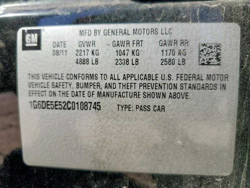 1G6DE5E52C0108745 - 2012 CADILLAC CTS LUXURY COLLECTION შავი ფოტო 13