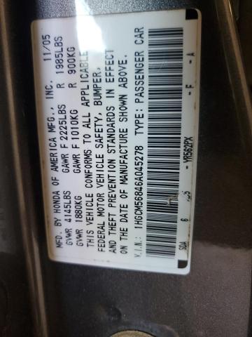 1HGCM56846A045278 - 2006 HONDA ACCORD EX GRAY photo 12